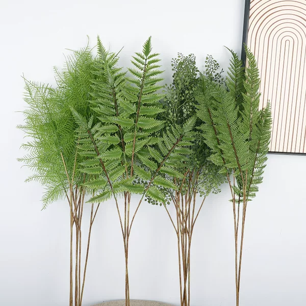 Nordic-Style Artificial Fern Landscaping Indoor Decoration Piece, 3-Branch Persian Grass, Soft-Touch Artificial Asparagus Fern Leaves