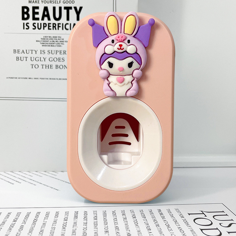 自動歯磨き粉絞り器、怠惰な絞り器、漫画のかわいいステッチ、子供用壁掛けパンチフリーラック|undefined