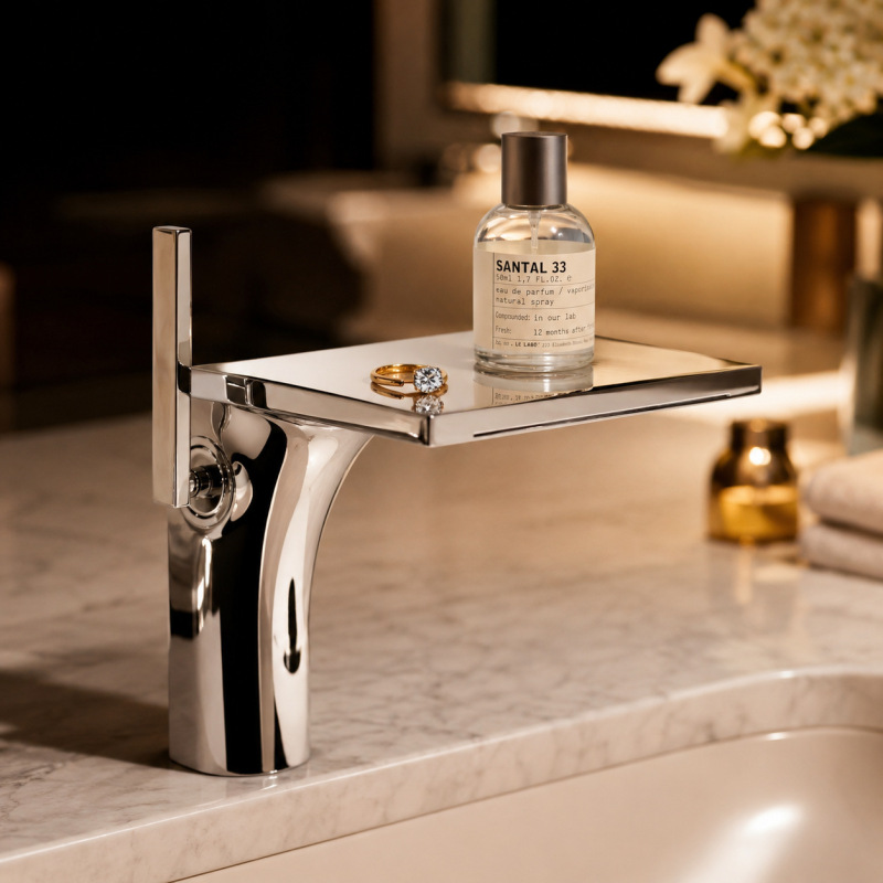 Minimalist Platform Waterfall Faucet Designer Style Basin Hot and Cold Water Faucet Bathroom Sink Direct from the Source Factory