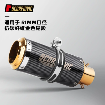 Motorcycle exhaust pipe modified SC Motorcycle exhaust pipe - imitation-carbon-fiber-gold-tail-section