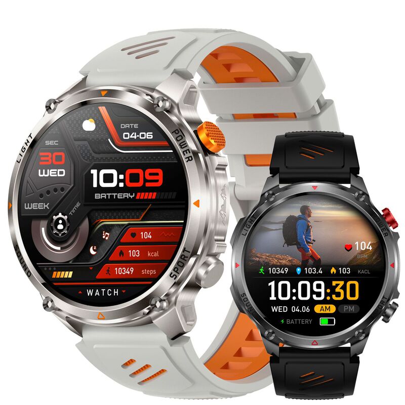 Ht45 Smart Watch with Bluetooth Calling, True Heart Rate Monitoring, Step Counting, Sleep Monitoring, Compass, Exercise Tracking, and Outdoor Rugged Features