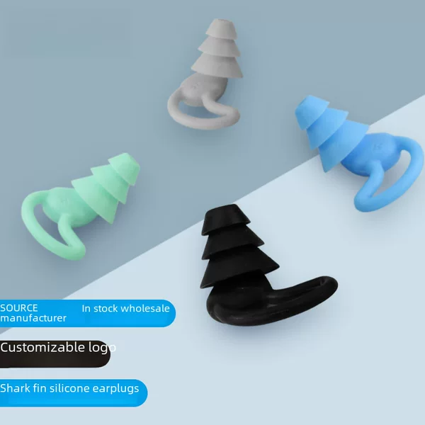 Shark fin earplugs soundproof sleep anti-anxiety earplugs soft silicone boxed earplugs dormitory learning earplugs in stock factory