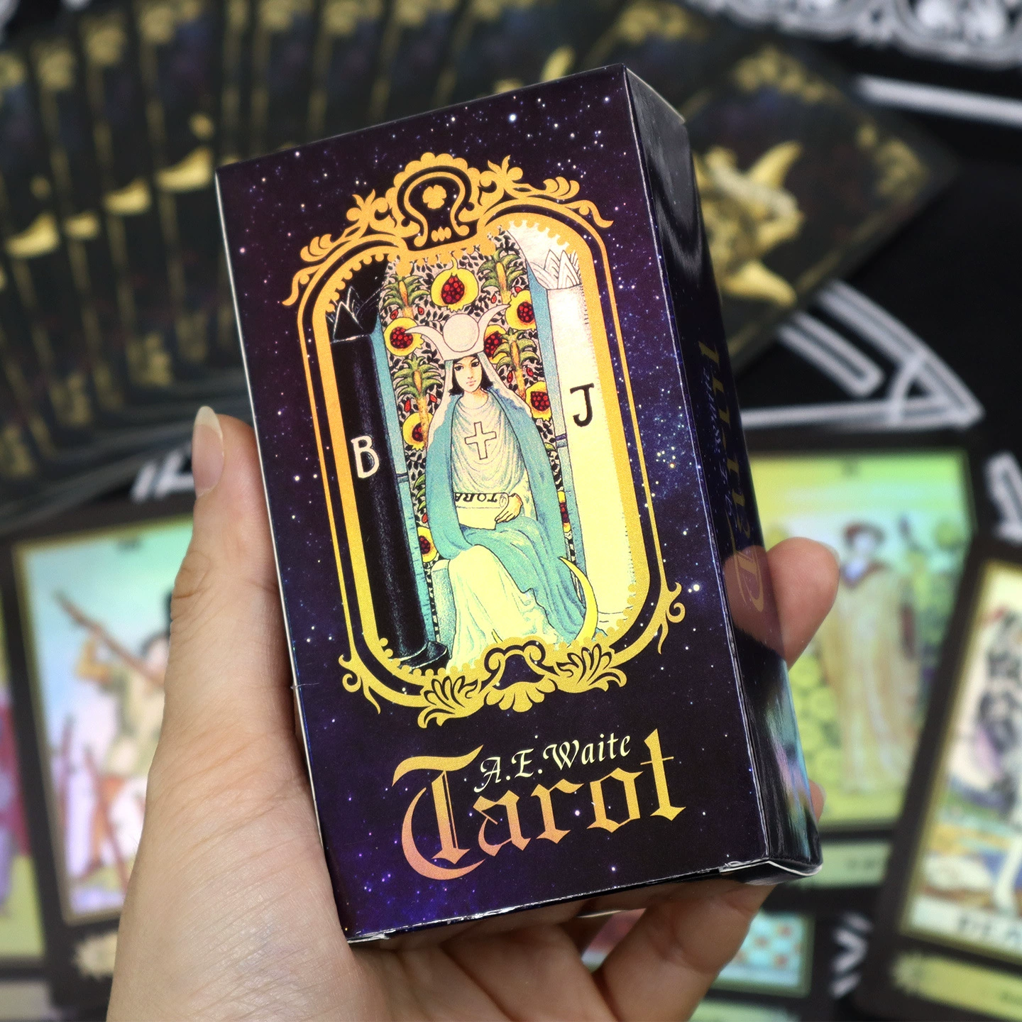 Карточная игра A.E.Wailt Tarot Genuine Wailt Tarot Plain Laser Silver Card Board Game Card Flash Card