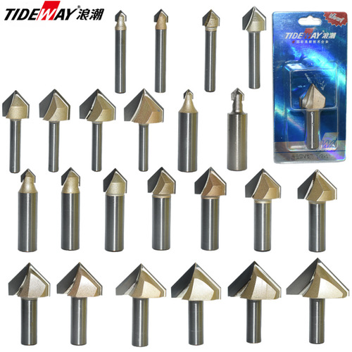 Inspur professional-grade V-shaped knife 90-degree bakelite milling and engraving machine trimming machine chamfering milling cutter edge folding TIDEWAY