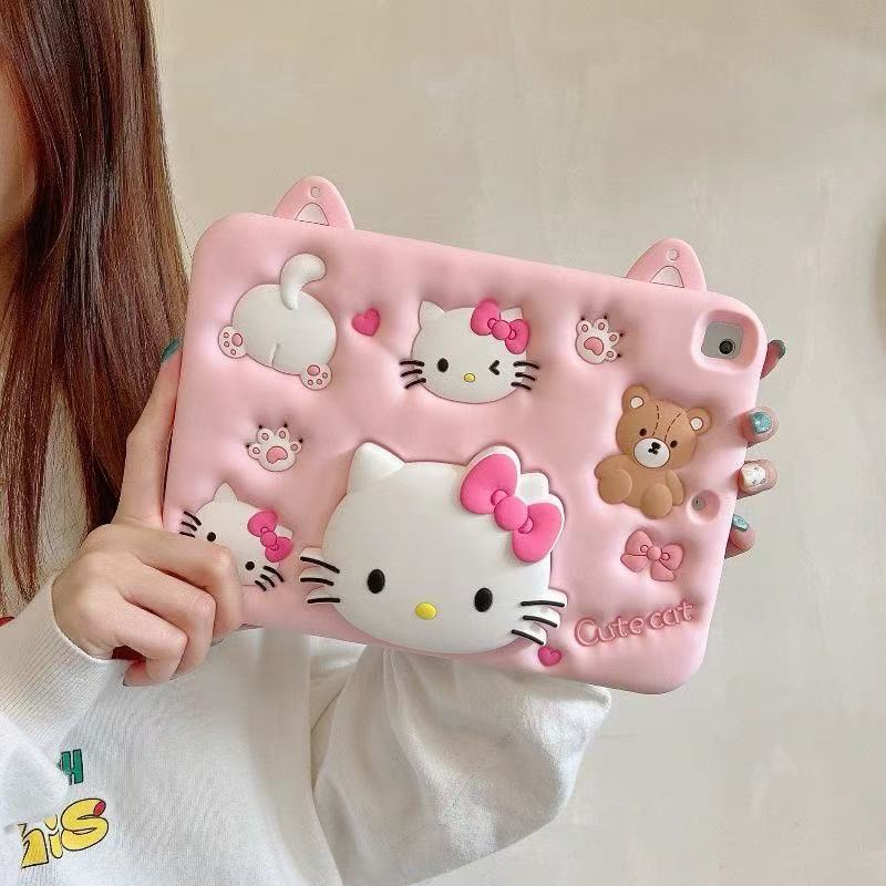 Cute Cat Suitable for Apple Ipad11 Protective Case Air5/67 Stereo 2025 Silicone 10.2 Telescopic Pro 11inch