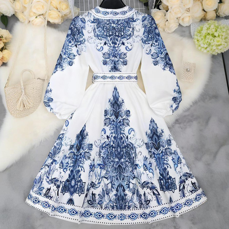 FD1294 In Stock 2023 Spring New Fashion V-Neck Long Sleeve Bohemian Print Dress For Women_ecoleips.com