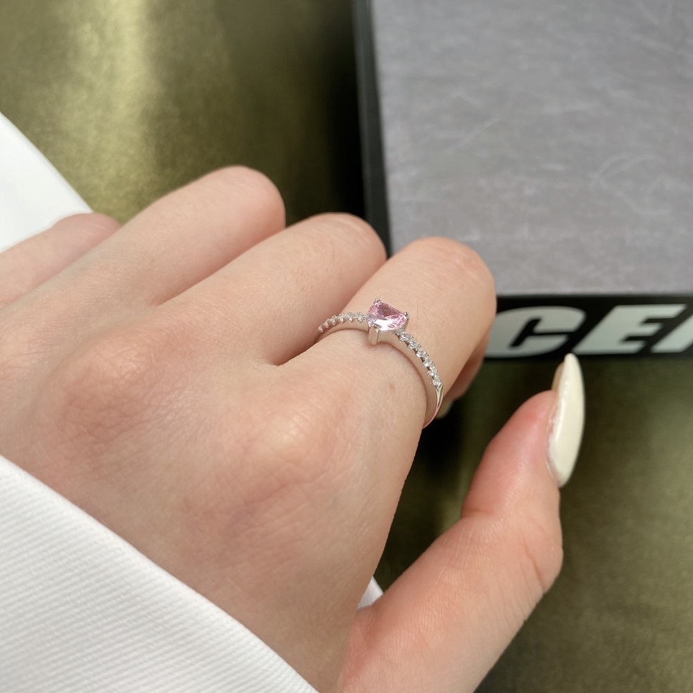 3g Weight Zircon Inlay Material Rings Classification 5, 9 Ring Size Banquet, Daily Occasion 925 Sterling Silver Material Heart Shape Pattern 2025 Spring and Summer Season Women's Gender Plating Design Elegant, Simple Style Style 925 Sterling Silver Zircon Heart Shape Rings 925 Sterling Silver Rings 35