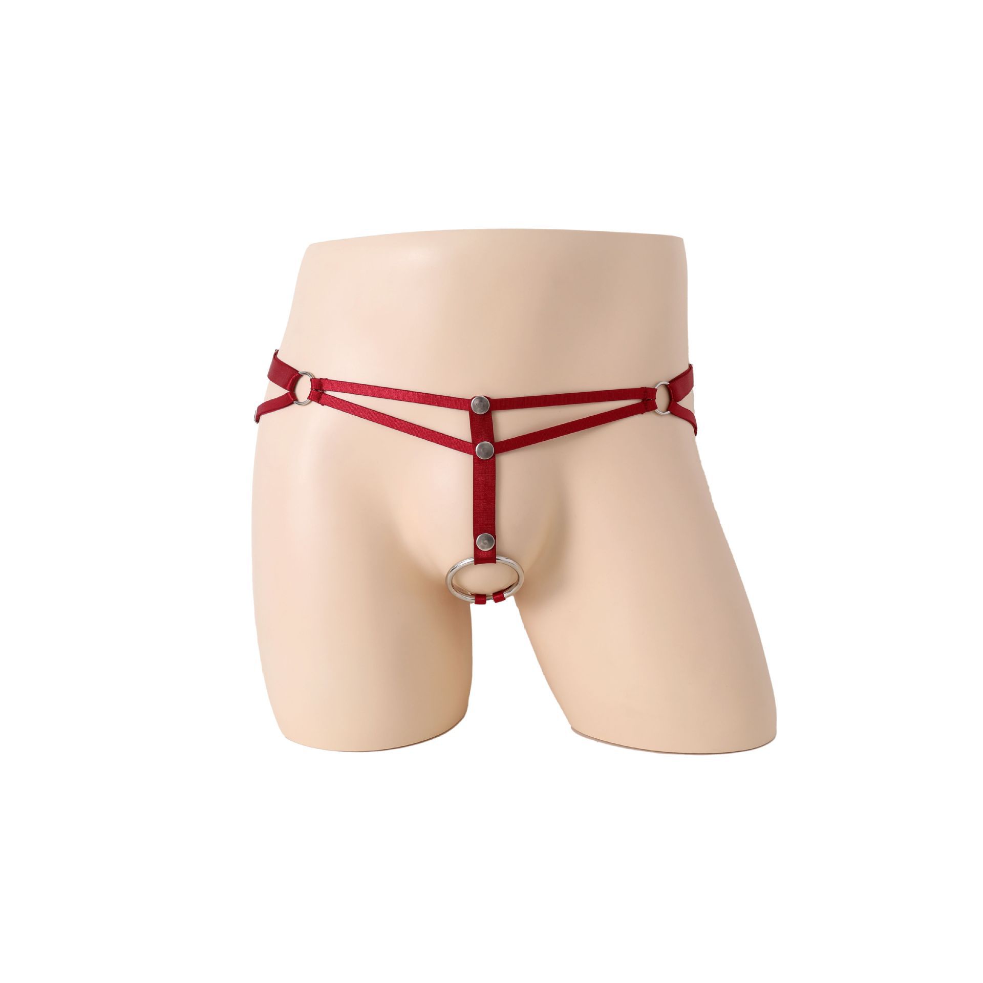 Sling Sexy Sex Underwear Black Perspective Men's G-string European and American Hollow Iron Ring Men's Sex Underwear