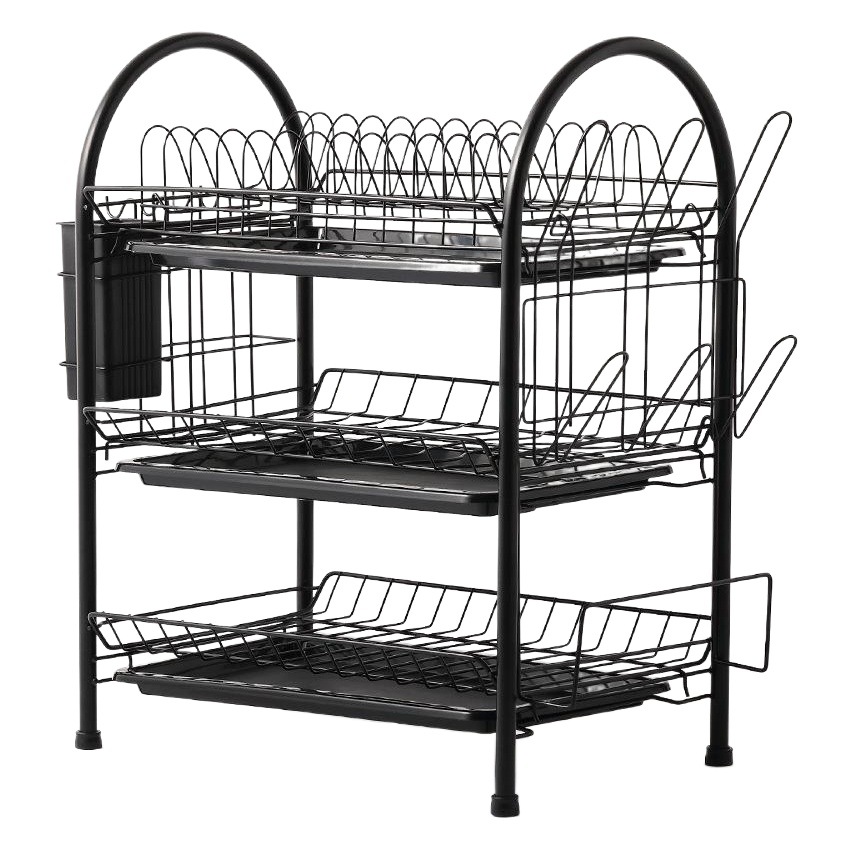 Multi-capa de drenaje de piso estante de almacenamiento de cocina estante de almacenamiento de mesa plato cuchillo y tenedor gabinete tazón plato vajilla suministros