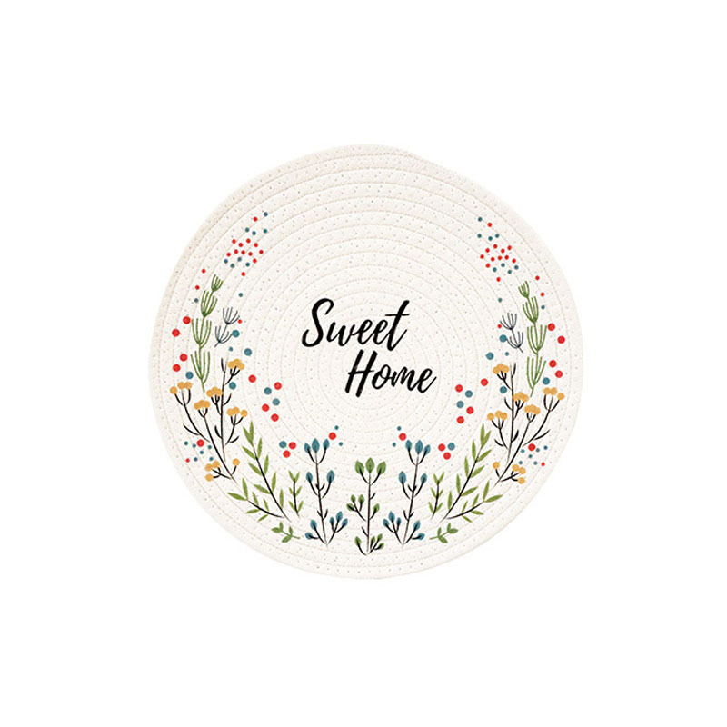 Posavasos de cuerda de algodón redondos Sweet Home 30cm