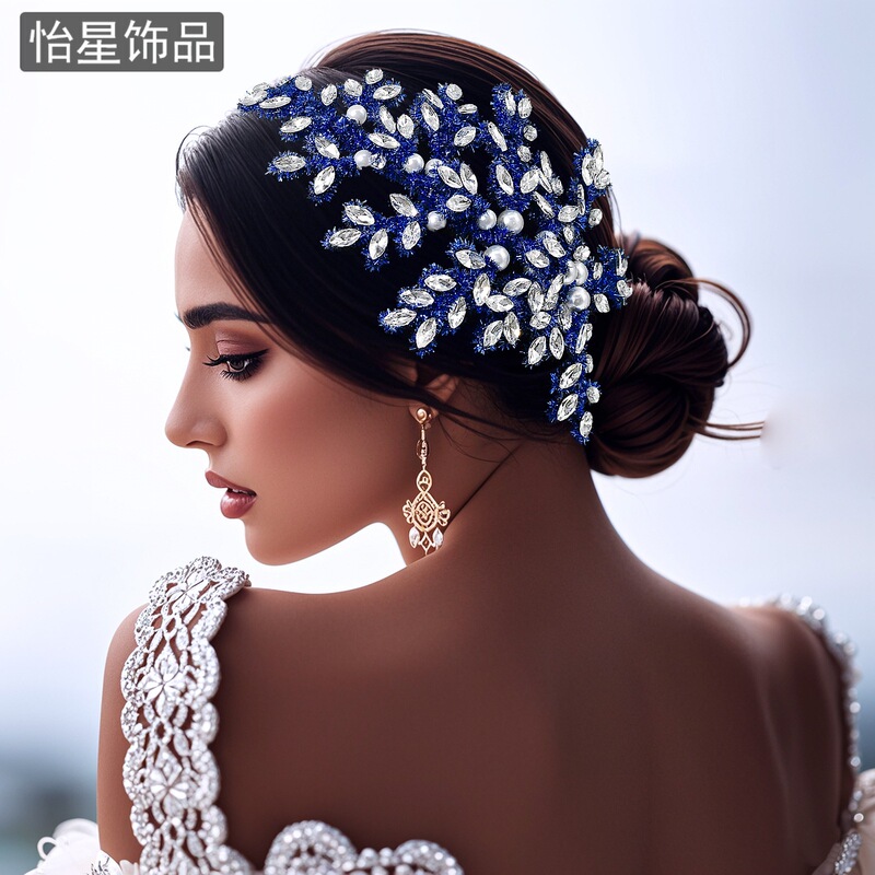 Yixing Heavy Industry Dance Crystal Headdress Bridal Hairband Fairy Hair Accessories Side Hair Piece Cross-Border Headdress A384 Yixing Heavy Industry Dance Crystal Headdress Bridal Hairband Fairy Hair Accessories Side Hair Piece Cross-Border Headdress A384