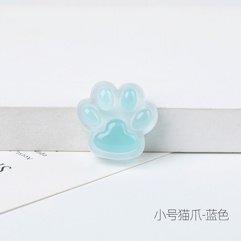 Accesorios de resina de dibujos animados luminoso lindo gato garra DIY crema pegamento teléfono móvil Shell parche accesorios para el cabello accesorios de parche de refrigerador