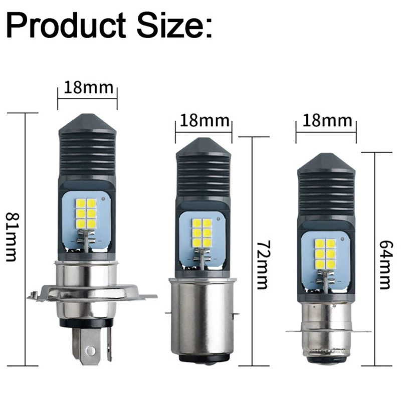 Motorcycle LED headlight dual-color BA20D P15D H4 3030 12SMD electric vehicle H6 single claw steering light