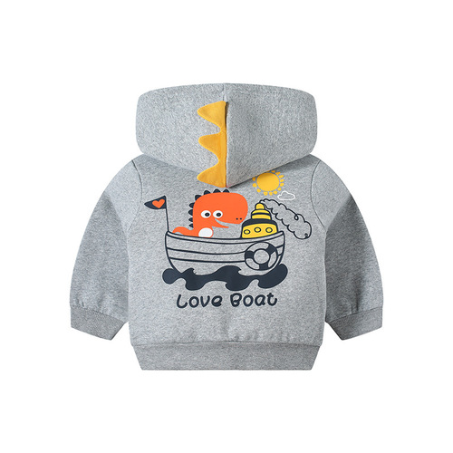 Children's new winter coat, fleece hoodie, unisex, cap sleeve knit sweater, front and back print, one piece drop shipping