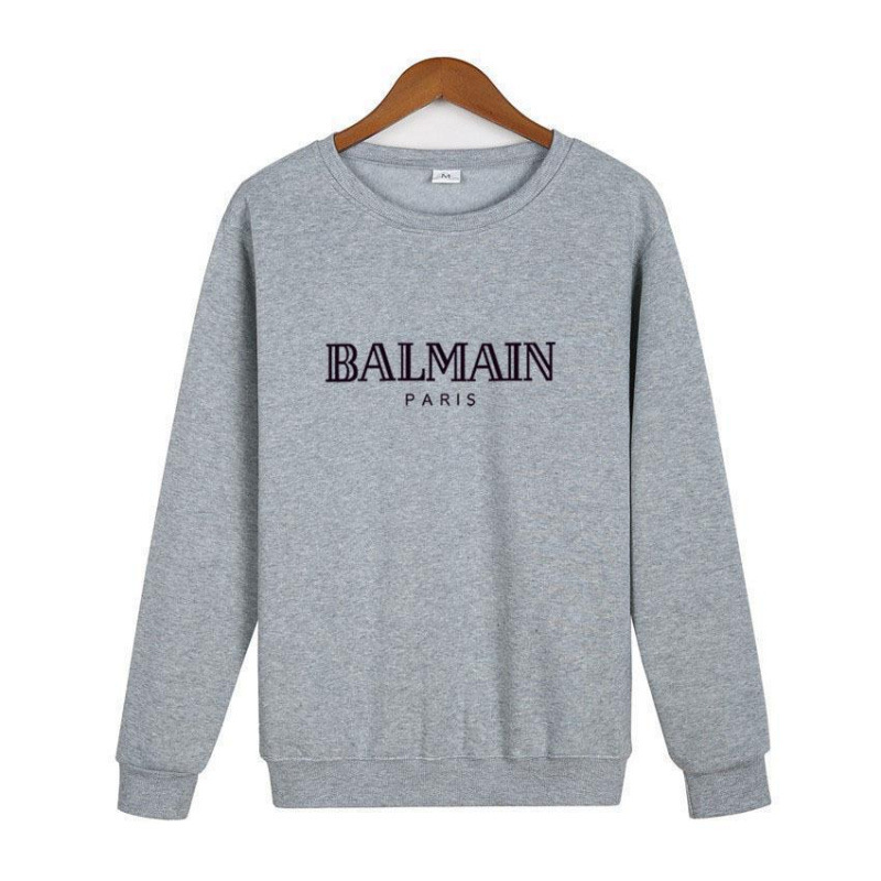2025 New Wish Aliexpress Balmain Paris Letter Printed Round Neck Velvet Sweatshirt for Men and Women