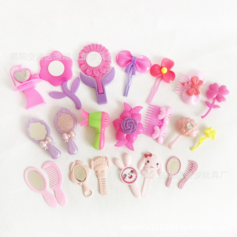 Dress up Barbie Doll Toy Accessories Doll Comb Mirror Play House Fashion Mini DIY Accessories Set