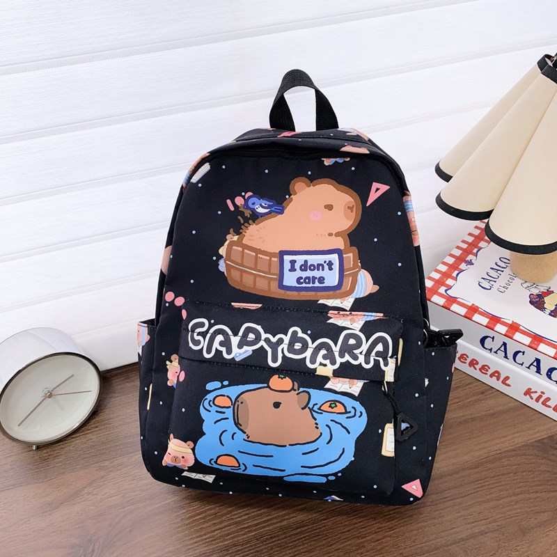 Nuevas mochilas transfronterizas para niños jardín de infantes para niños niñas lindas mochilas de dibujos animados al aire libre ocio capibara