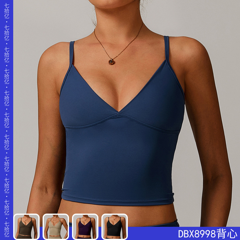 Cross-Border Eco-Friendly Recycled Tight-Fitting Yoga Vest Casual Outerwear Beautiful Back Versatile Running Sports Fitness Underwear 8998