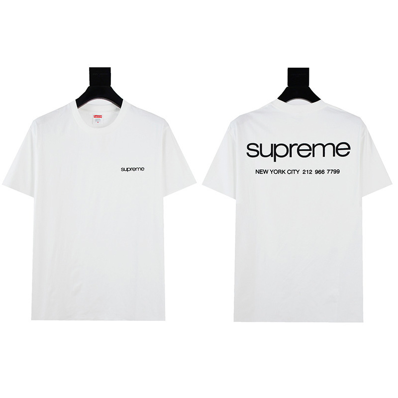 ヘビーウェイトクロスボーダー アメリカンファッション Supreme レタープリント Tシャツ BOX ラウンドネック 半袖 メンズ レディース ゆったり カジュアル Tシャツ 男女兼用|undefined