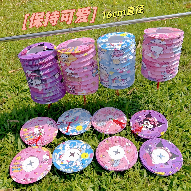 2025中秋节卡通哪吒动漫手提折叠纸灯笼幼儿园挂饰电子花灯小礼物|undefined