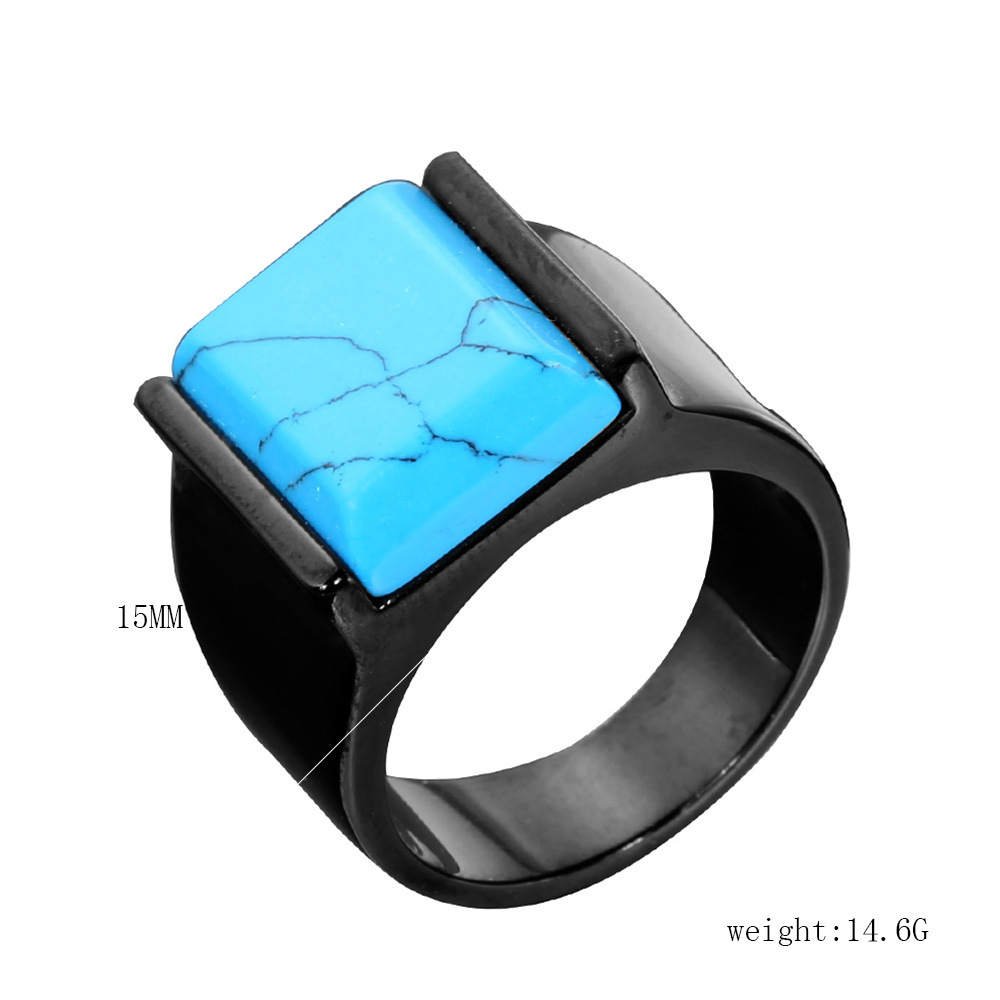 18g Weight Vintage Style Streetwear Geometric 304 Stainless Steel Men's Rings Men Band Rings