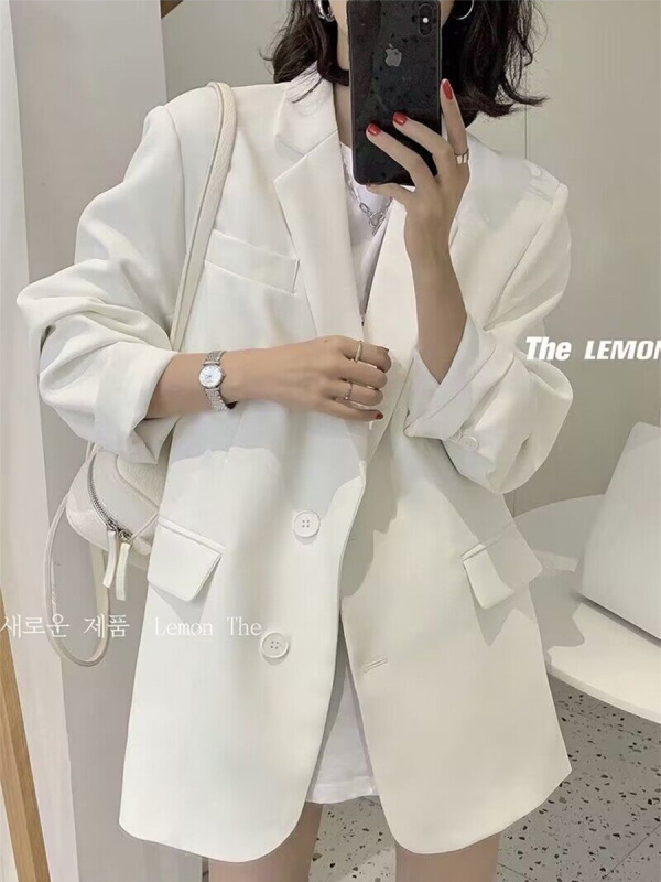 白色小西装外套女2025秋季新款休闲小众韩系西服小个子chic上衣|undefined