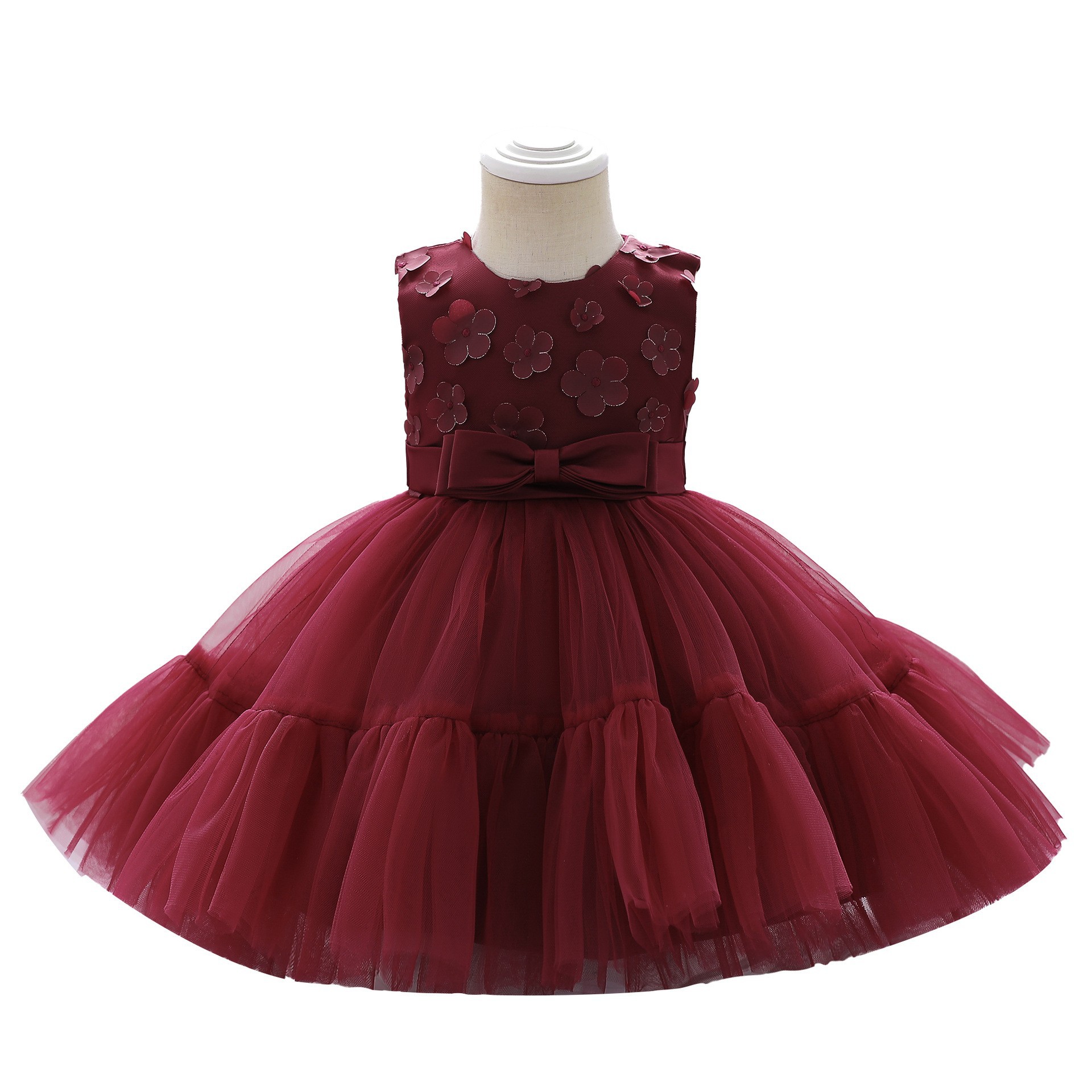Transfronterizo nueva niña de las flores de la boda hilo esponjoso Niña princesa vestido de un año de edad del bebé banquete catch Week vestido