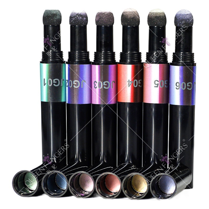 Manicura TH6 titanio polvo de oro cojín de aire espejo mágico pluma tierra color espejo polvo de hadas cojín de aire pluma mágica pluma de uñas en polvo