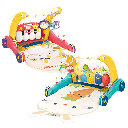 Two-in-One Baby Toy Foot Piano Learning Walker Fitness Frame Multi-functional Learning Push Cart 0-6-12 Months Wholesale