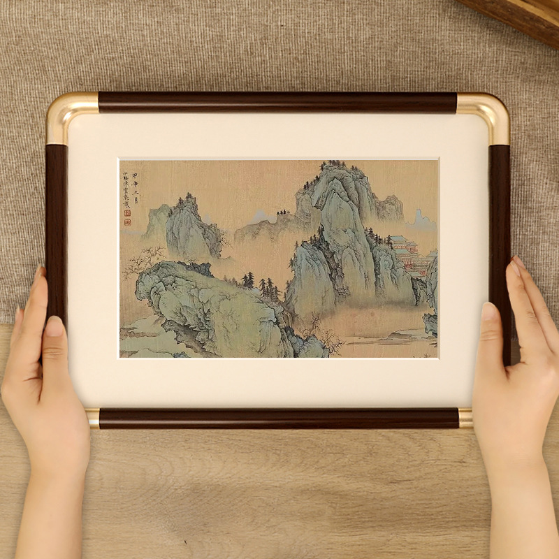 中国式フォトフレーム置物写真オーダーメードdiy壁付角丸絵枠空枠表装a3油絵表装枠高級感