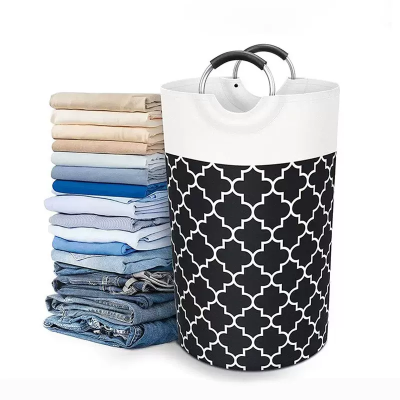 跨境大容量洗衣篮铝把手浴室脏衣筐玩具收纳篮可折叠家用脏衣篮