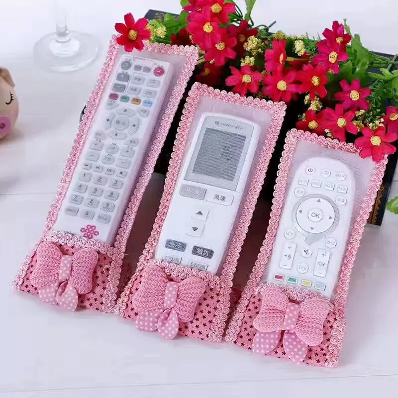 新款家纺家饰居家布艺遥控器套蝴蝶结小熊遥控器套柔软收纳家用