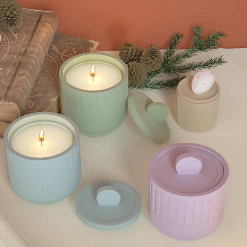 3 DIY cemento vela taza en maceta molde de silicona ins estilo simple botella redonda con tapa tarro epoxi