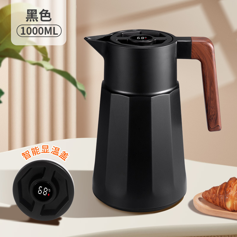 跨境大容量保温壶家用玻璃内胆保温水壶高颜值数显菱形木纹热水壶|undefined