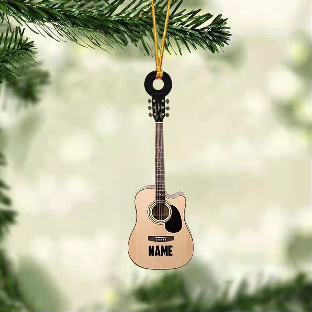 Nueva creativa personalizada mini Navidad amantes de la guitarra acrílico plana Espejo Retrovisor Del Coche adornos decoraciones image 10