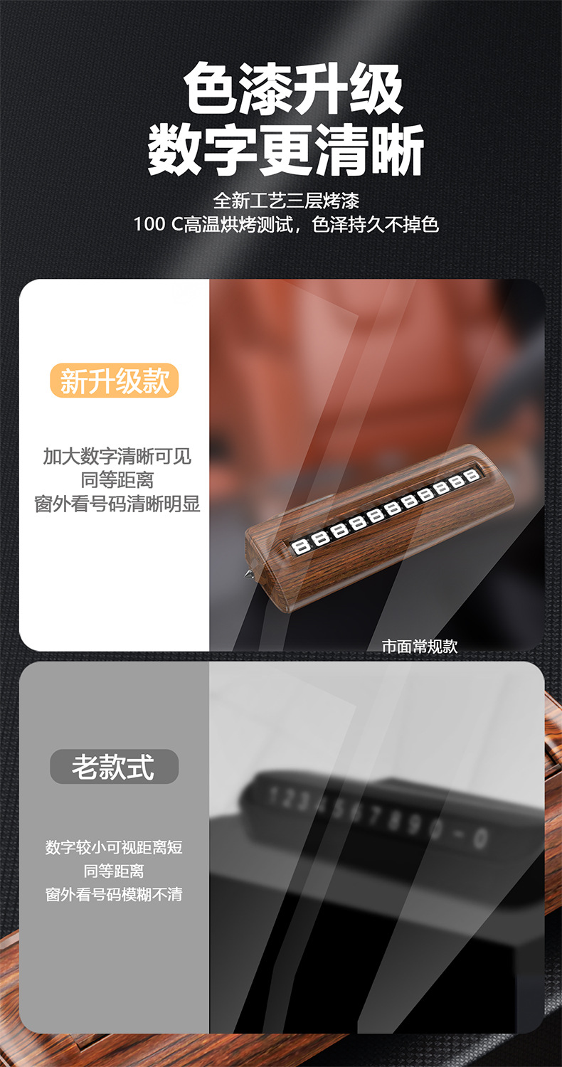 Temporary Parking Sign with Phone Number for Moving the Car, Safety Hammer, High-End Car Interior Decoration, Hidden Window-Breaking Tool