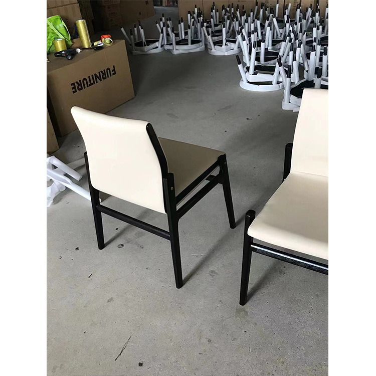 Designer Creative White Waxing solid wood chair coffee shop Star Hotel B & B living room Leisure Hall Hotpot Store Chair