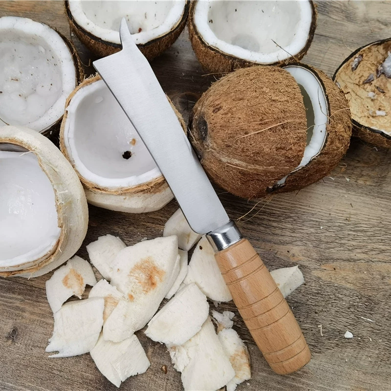 Ланмэй открывает кокосы, ножи для кокоса, открытие скорлуп кокоса, чистит мясо кокоса, кокосовое яйцо, кокос зелёное открытие