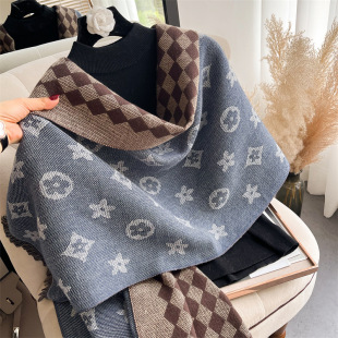 Spring and Autumn Double-sided Scarf Women's Winter High-end All-match Shawl Waiver Cashmere Warm Cashmere Dual-use Scarf