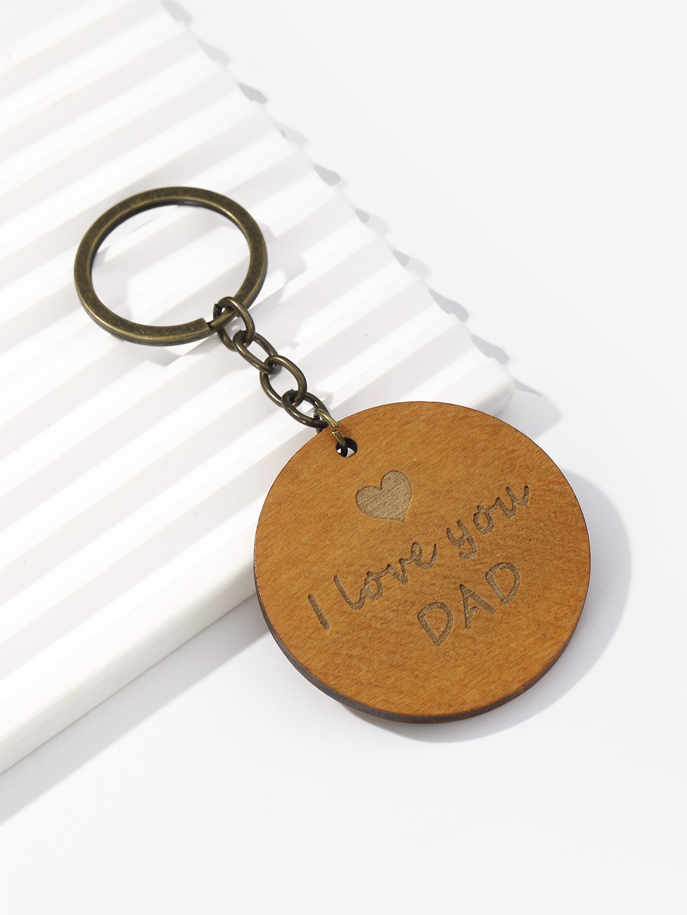 Simple Style Geometric Letter Wood Mother'S Day Father'S Day Unisex Keychain display picture 9