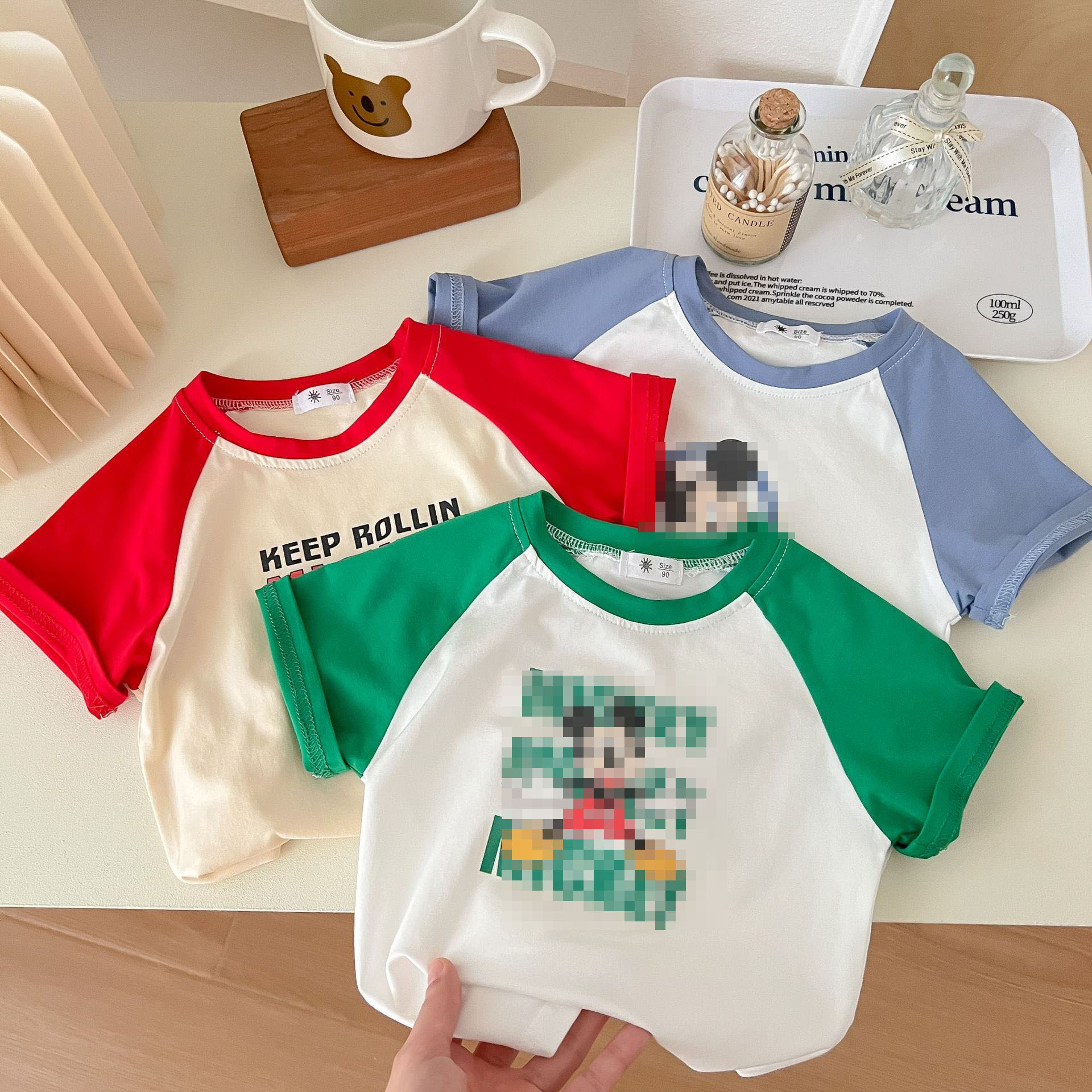 Niños y niñas verano manga corta 2023 verano nuevo slim fit versátil casual estilo occidental de los niños de verano manga corta superior