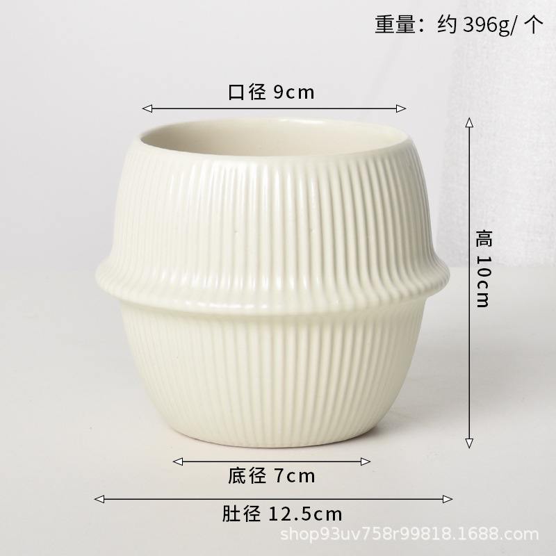 Pot de cerámica crema INS lujo ligero de alto nivel sensación de plantación de orquídeas mariposa simple orquídeas plantación de pot de porcelana blanca Dehua