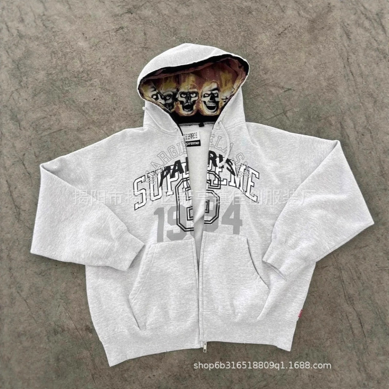 Fashion Japanese-Style Cross-Border Trendy New American Unisex Pattern Digital Print Loose Hooded Sweatshirt Jacket