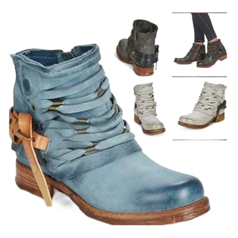 Женские сапоги внешней торговли толстый каблук женские короткие сапоги Мартин сапоги плюс размер 40-43wish