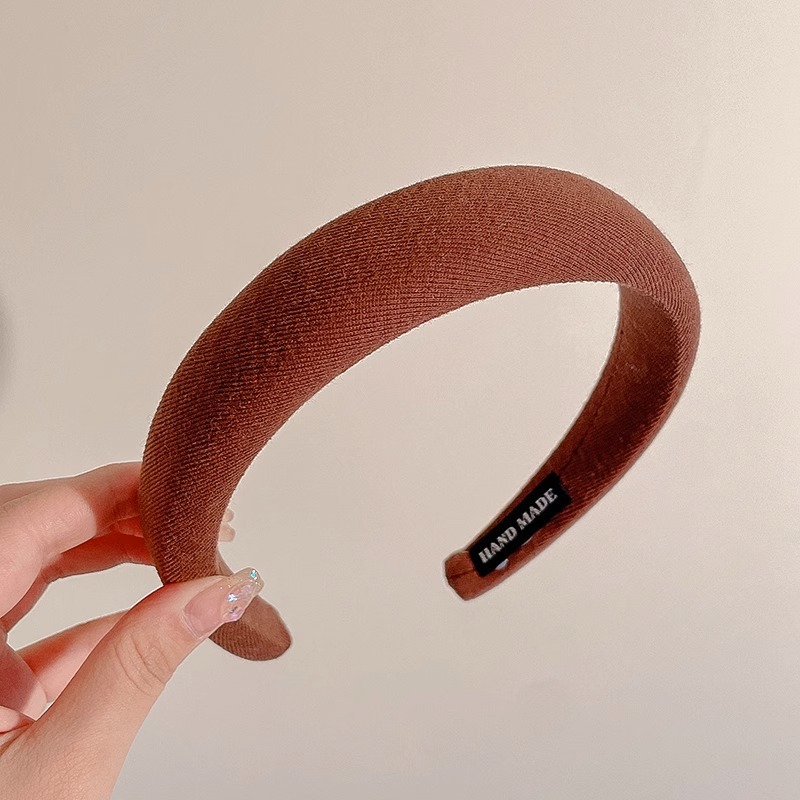 El otoño y el invierno Nueva presión elegante de lavado de pelo diadema accesorios para el cabello horquilla de las mujeres simple esponja de felpa de alta Cráneo diadema superior al por mayor