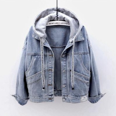 Spring New Denim coat Women's Mid-length Korean style loose ripped denim clothing fashion Spring New Denim coat Women's Mid-length Korean style loose ripped denim clothing fashion