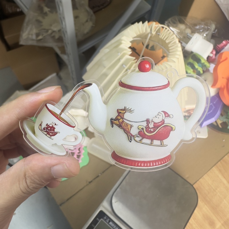 Christmas Teapot Ornament跨境茶壶圣诞节装饰品圣诞树装饰挂饰|undefined