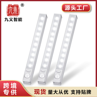 LED wireless home aisle bedroom human body induction night light charging magnetic wardrobe light Cabinet light gift light