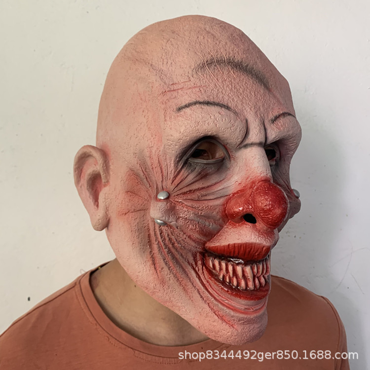 Nueva máscara de payaso transfronteriza Halloween juego de rol tocado de látex payaso de circo máscara de nariz roja