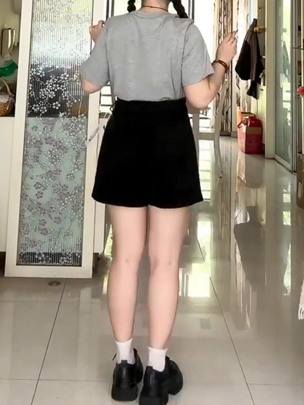 适合胯大腿粗牛仔短裤女夏薄款大码胖mm弹力遮胯显瘦a字阔腿热裤|undefined